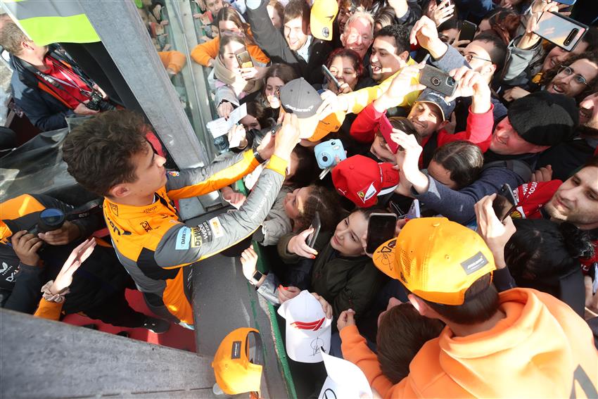 Lando Norris with fans